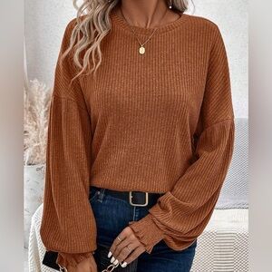 Chestnut Color Ribbed Sweater
